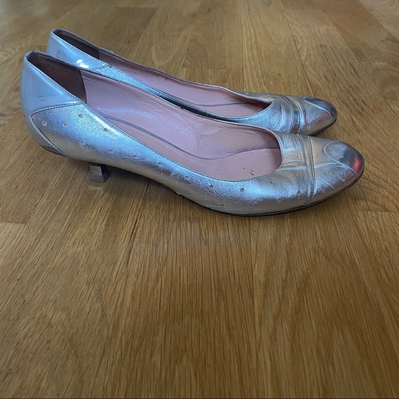 Giuseppe Zanotti Silver Kitten Heels 40.5 - Picture 5 of 10